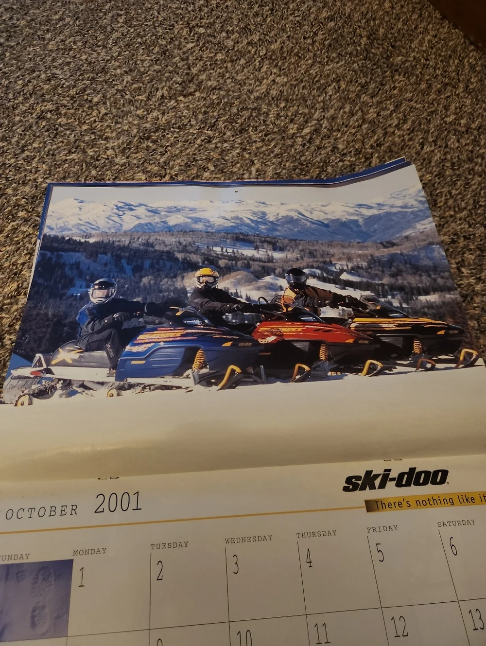 2001 - 2002 Ski-Doo Bombardier Snowmobile Calendar